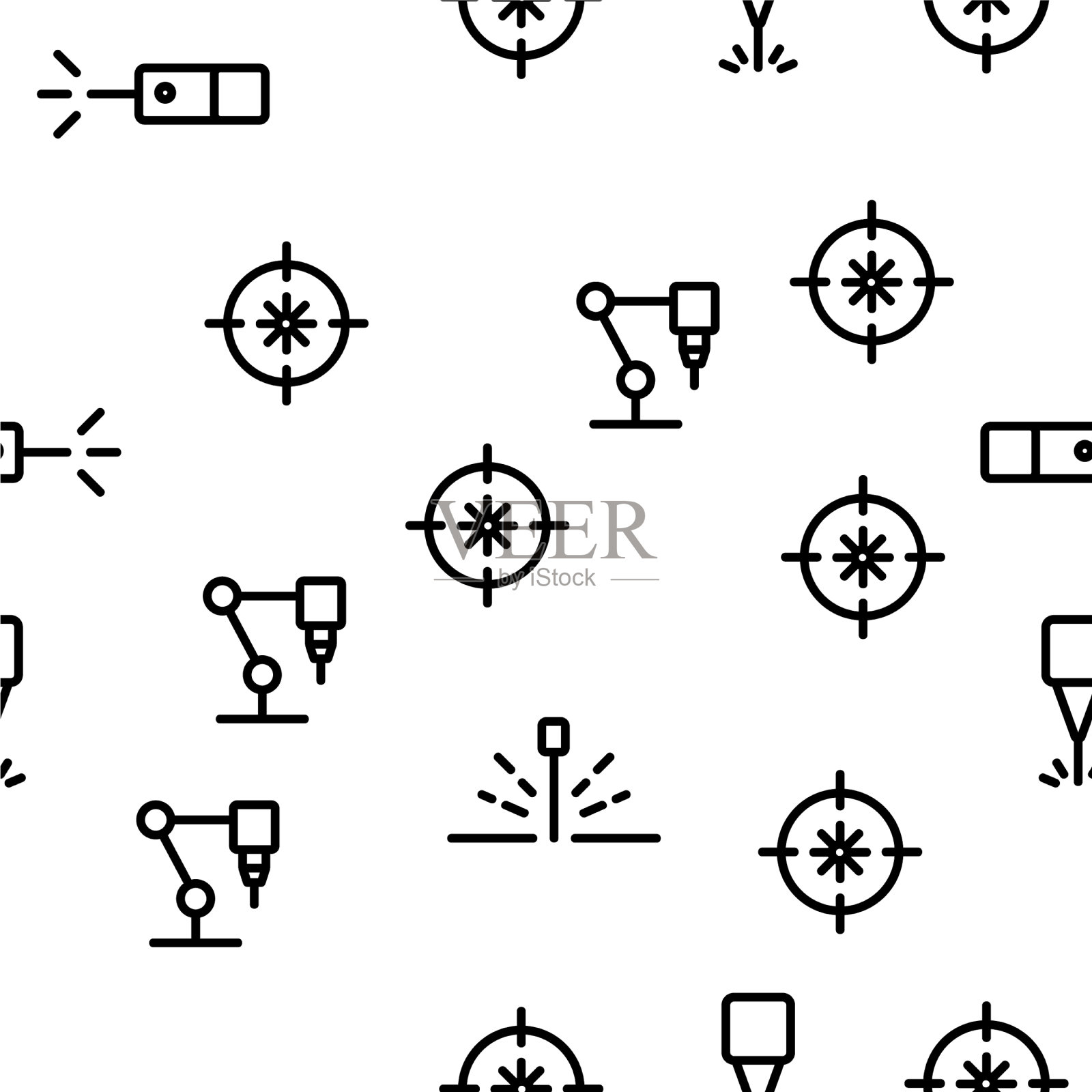 激光束无缝图形插画图片素材