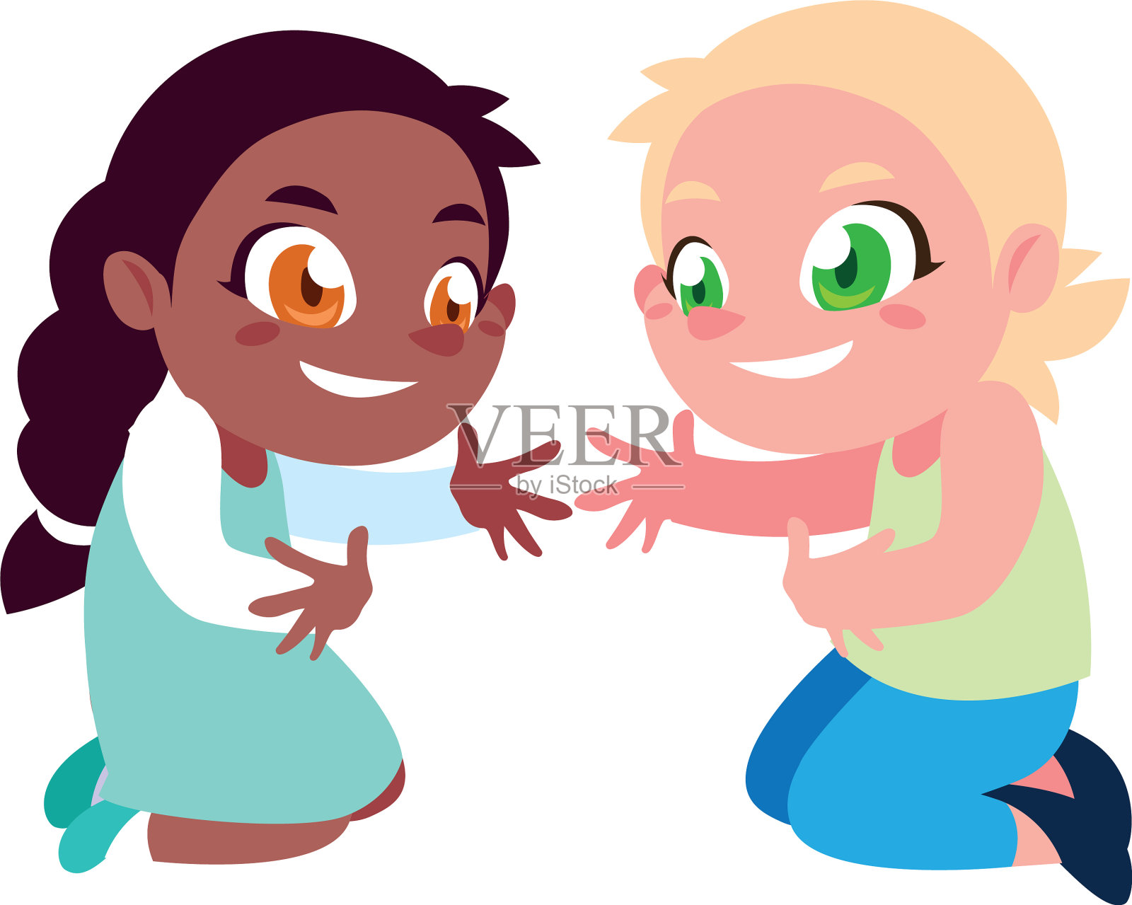 孤立女孩卡通设计设计元素图片