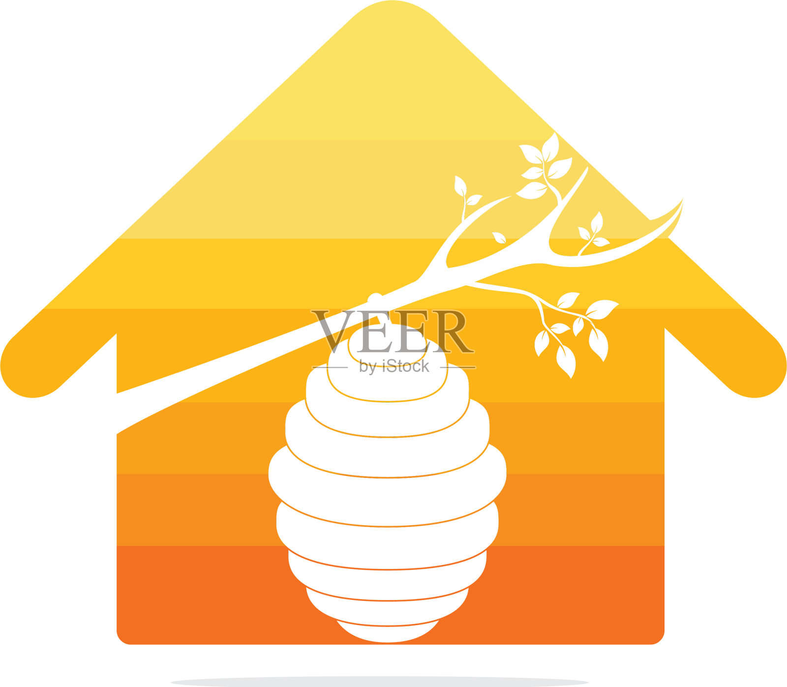 蜂巢和家的标志插画图片素材