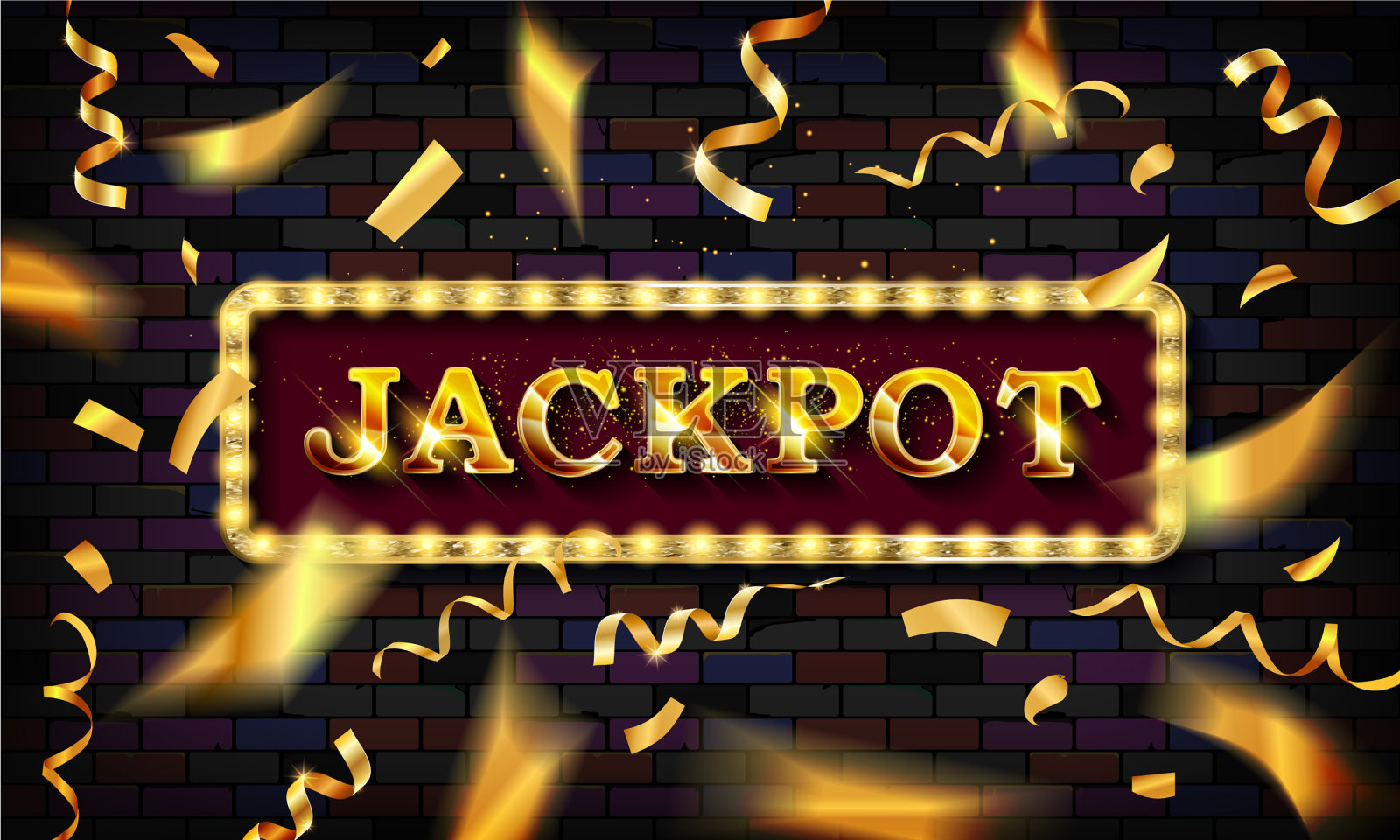 头奖横幅照亮插画图片素材