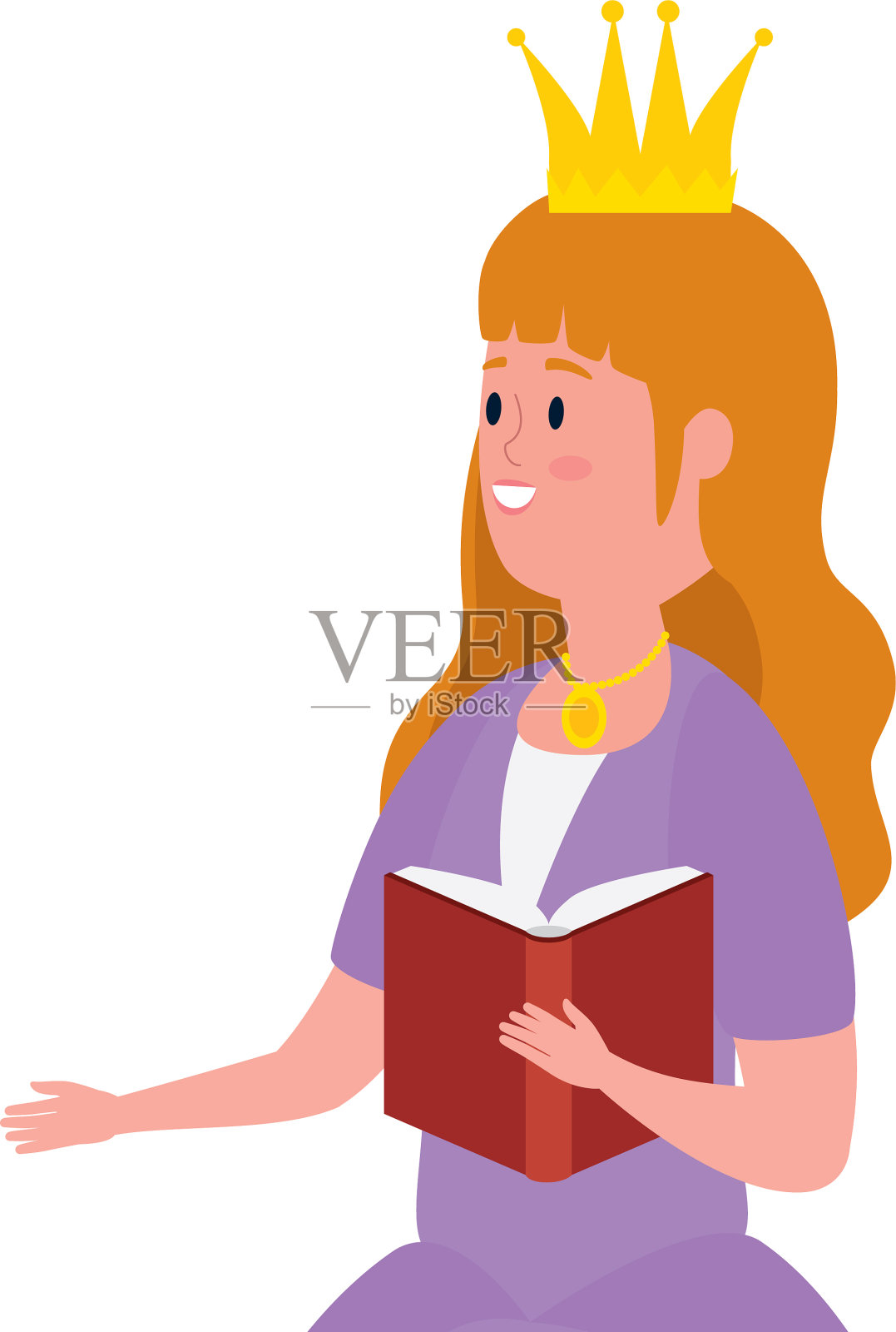 美丽的童话公主与书设计元素图片