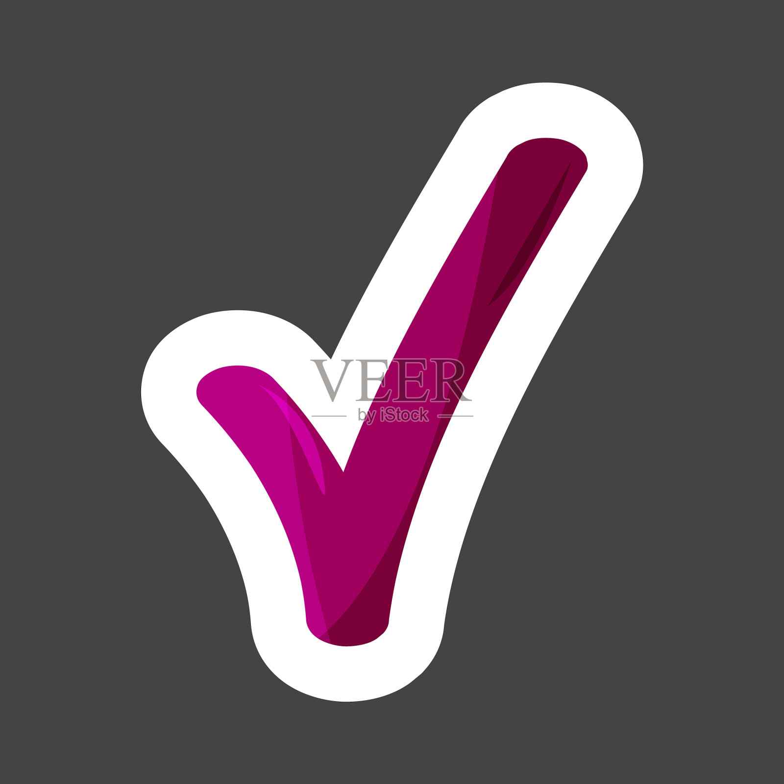 检查标记图标彩色贴纸层分组插画图片素材