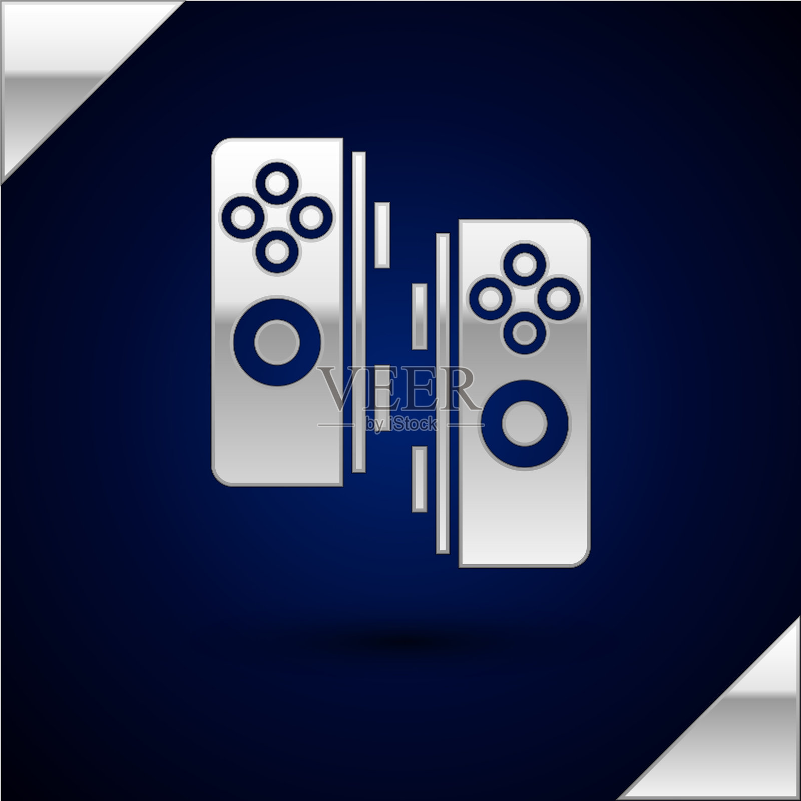 银色手柄图标孤立在深蓝色插画图片素材