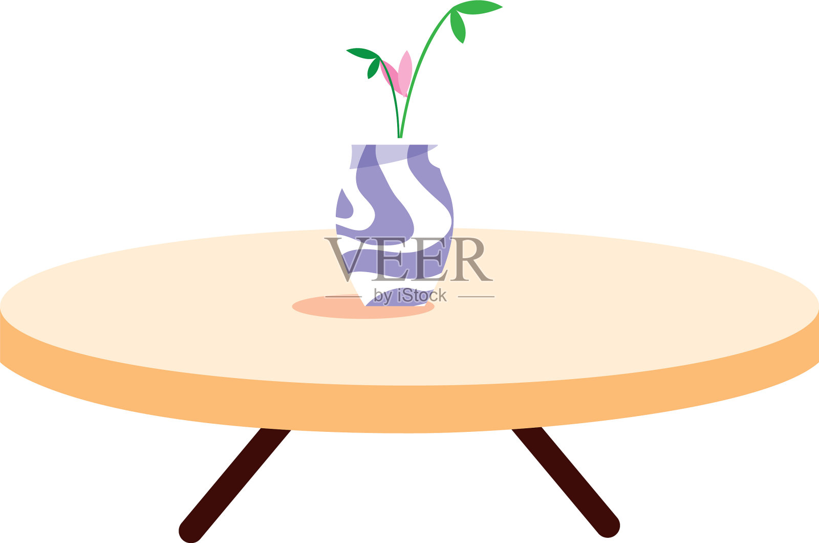 白色背景上插着鲜花的花瓶设计元素图片