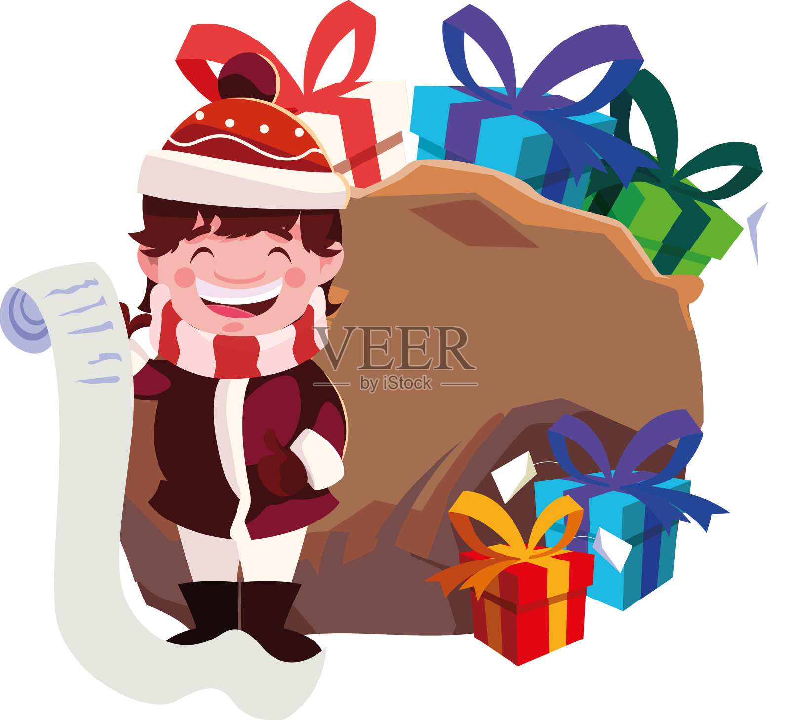 圣诞快乐，孩子卡通设计设计元素图片