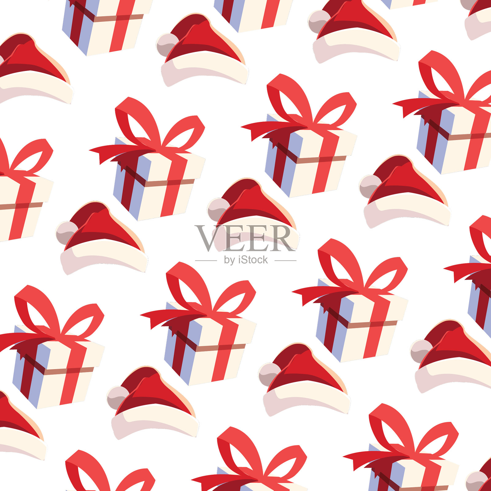 圣诞快乐礼物和帽子设计插画图片素材