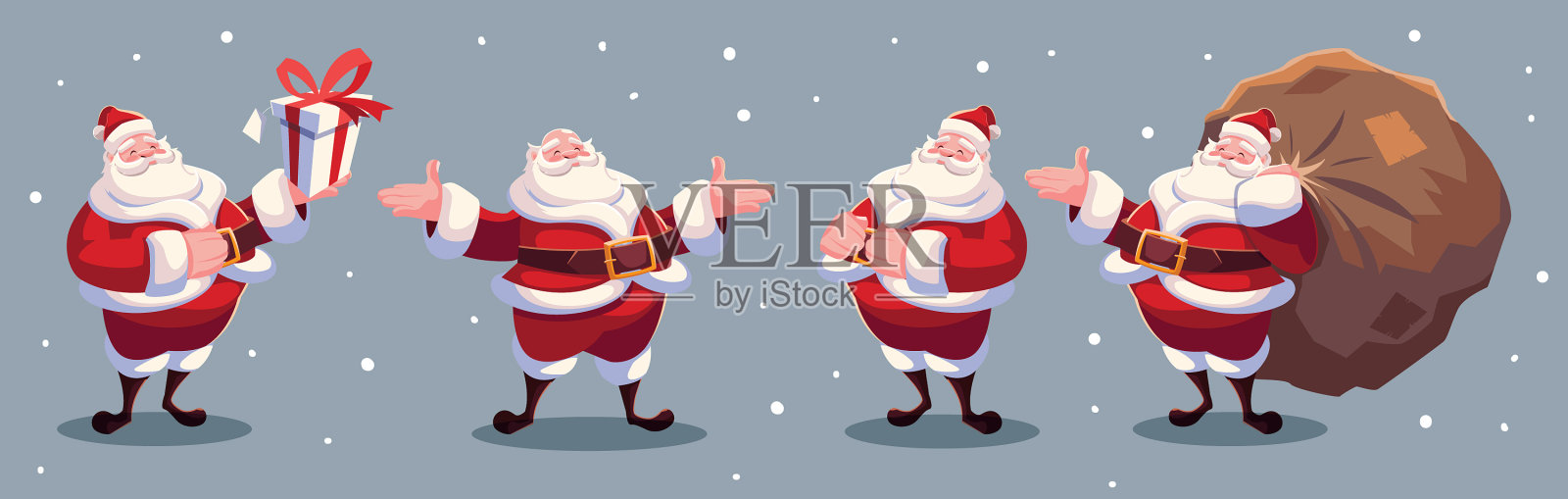 圣诞老人设计圣诞快乐设计元素图片