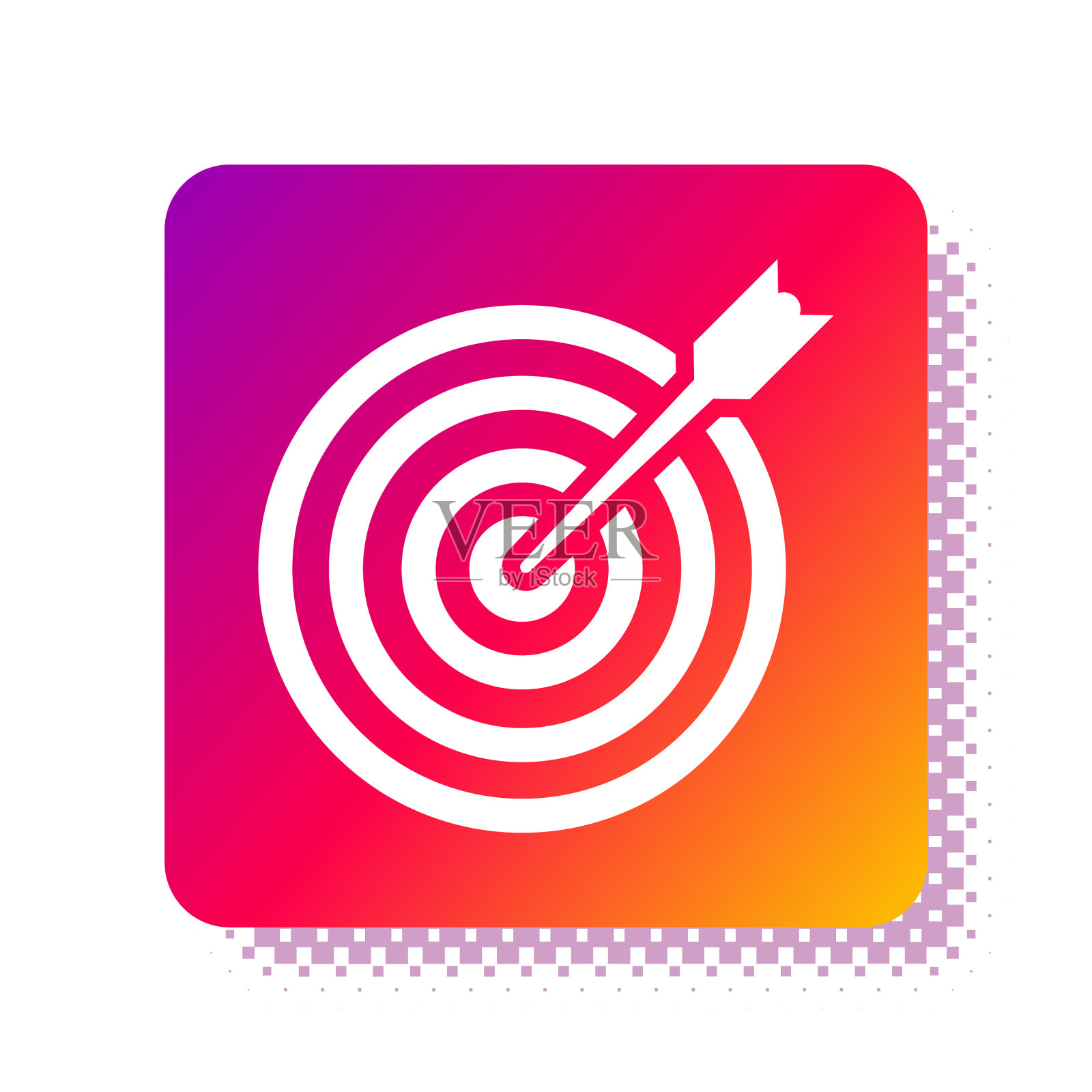 白色目标与箭头图标隔离在白色上插画图片素材