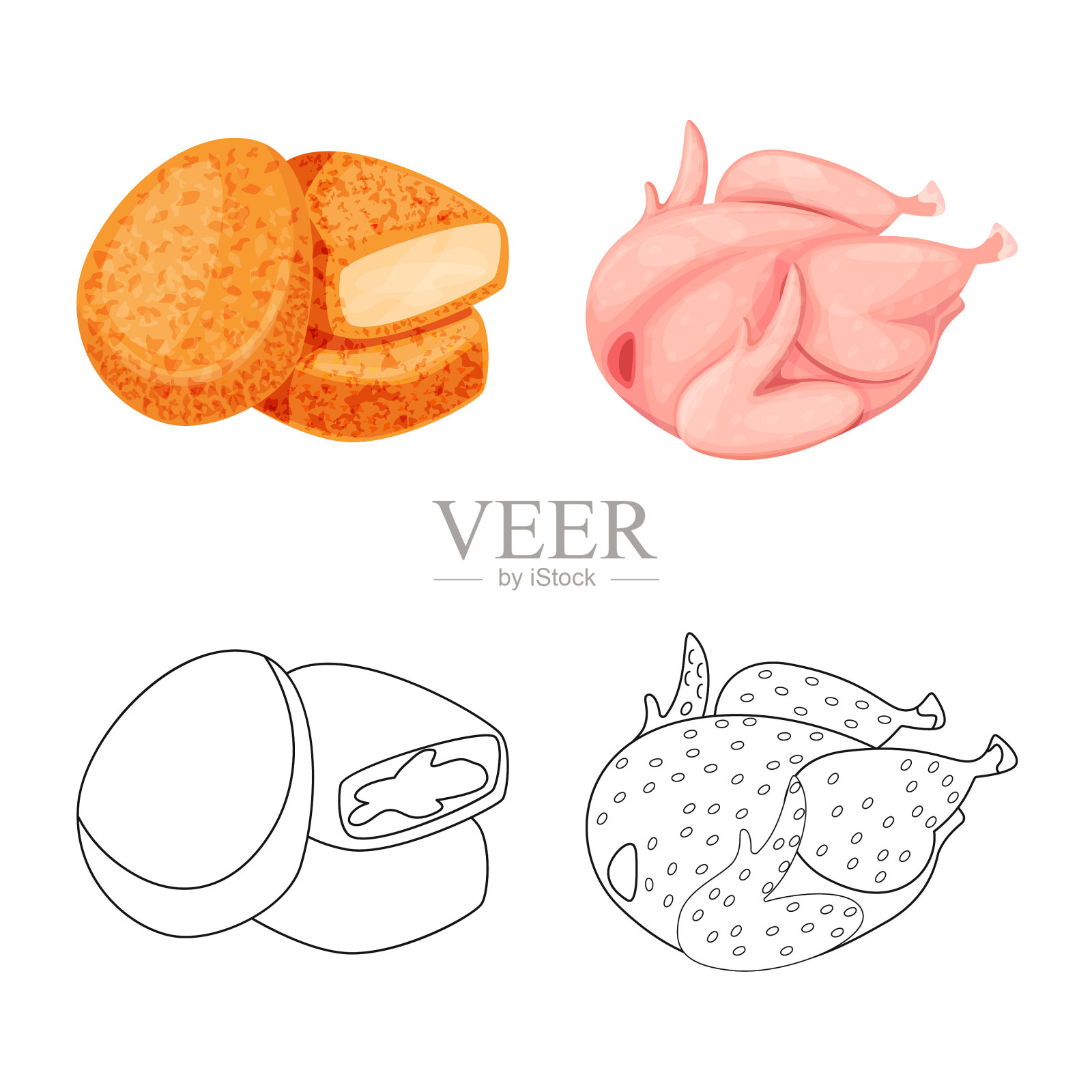 产品及家禽标志插画图片素材