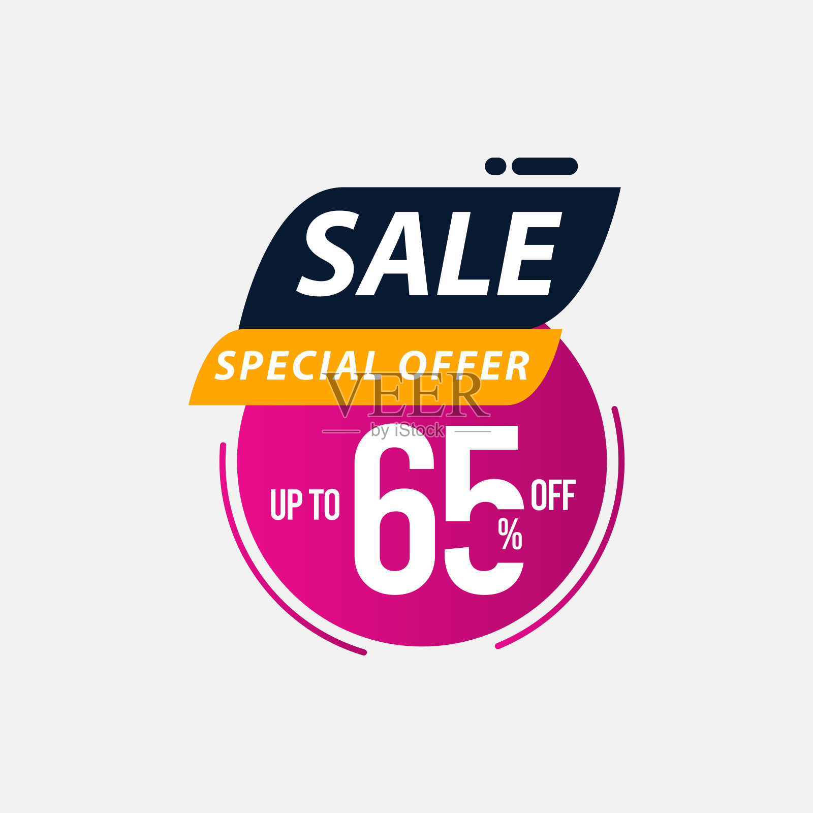 促销特别优惠高达65%的时间只有矢量模板设计插图设计模板素材
