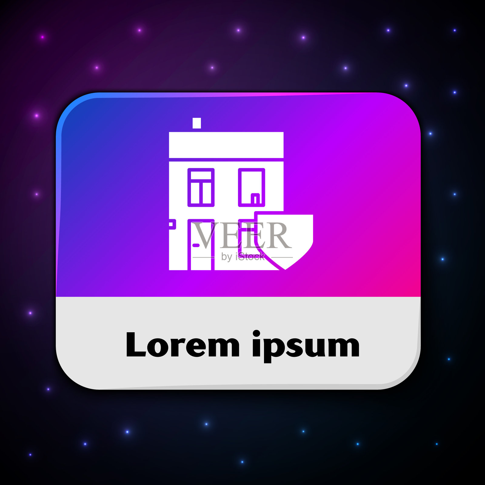 白宫与盾牌图标孤立在黑色图标素材