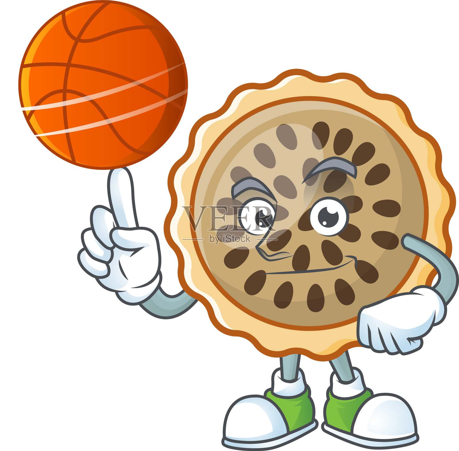 山核桃派与抱篮球吉祥物为图标设计元素图片