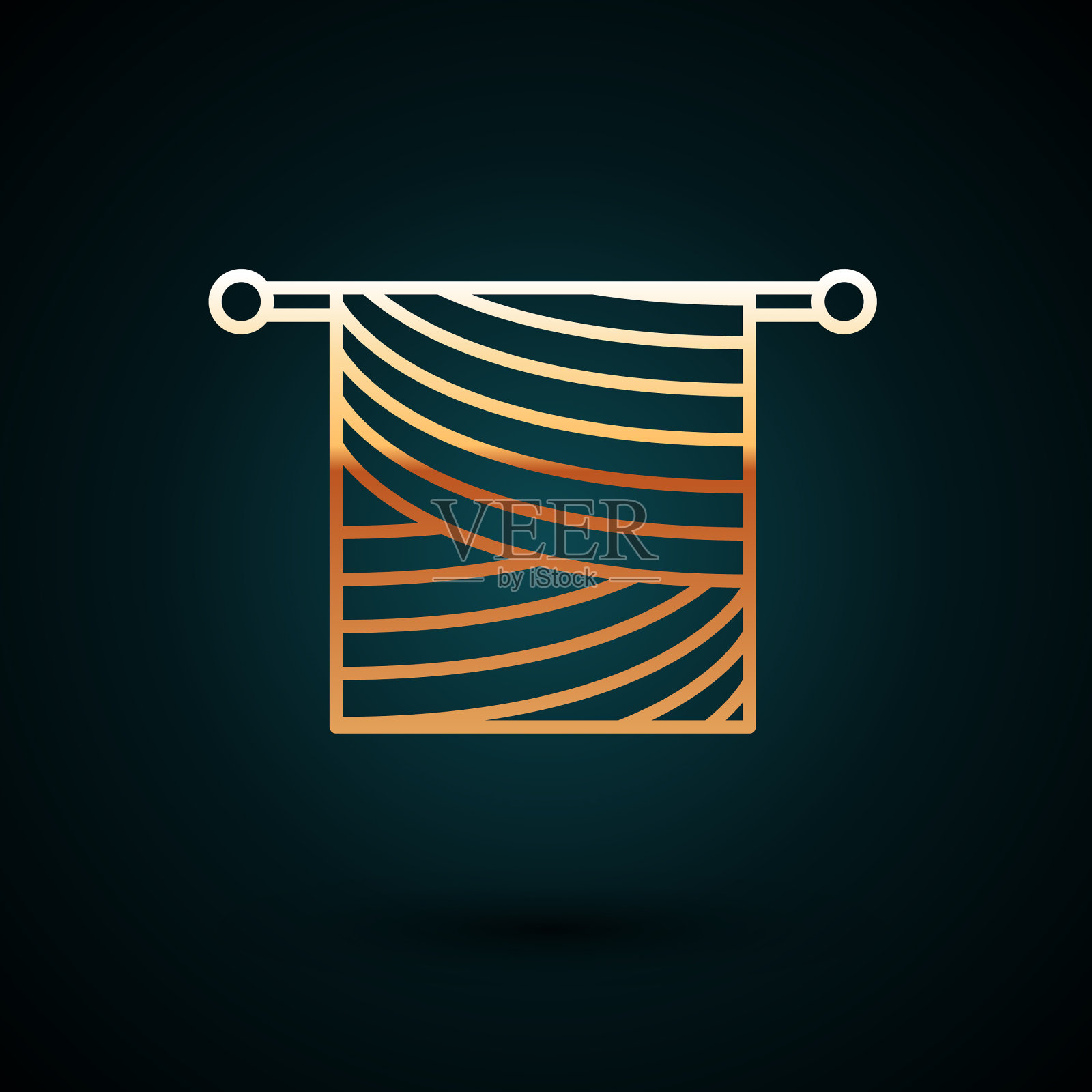 金线针织图标孤立在深蓝色插画图片素材