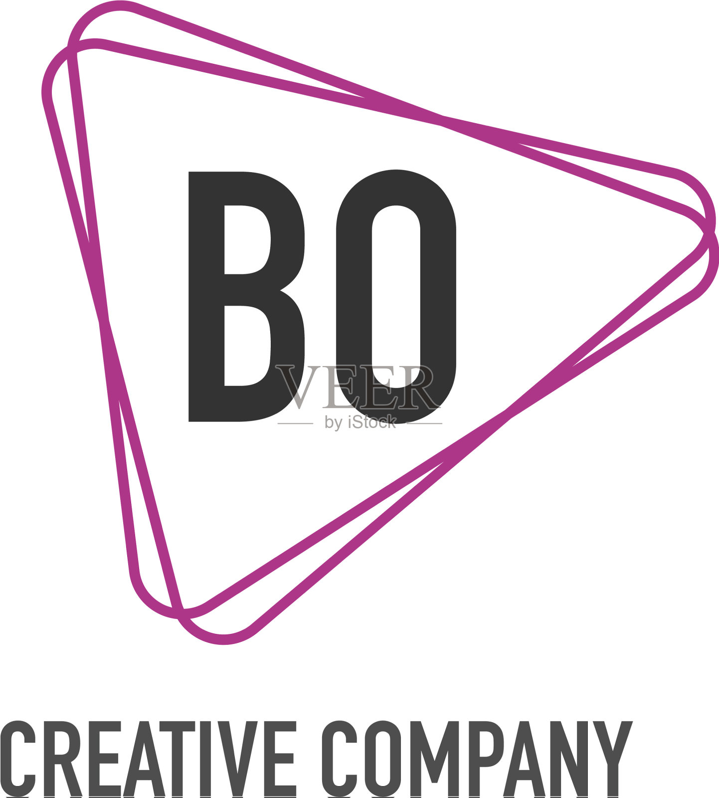 首字母bo三角形设计标志概念插画图片素材