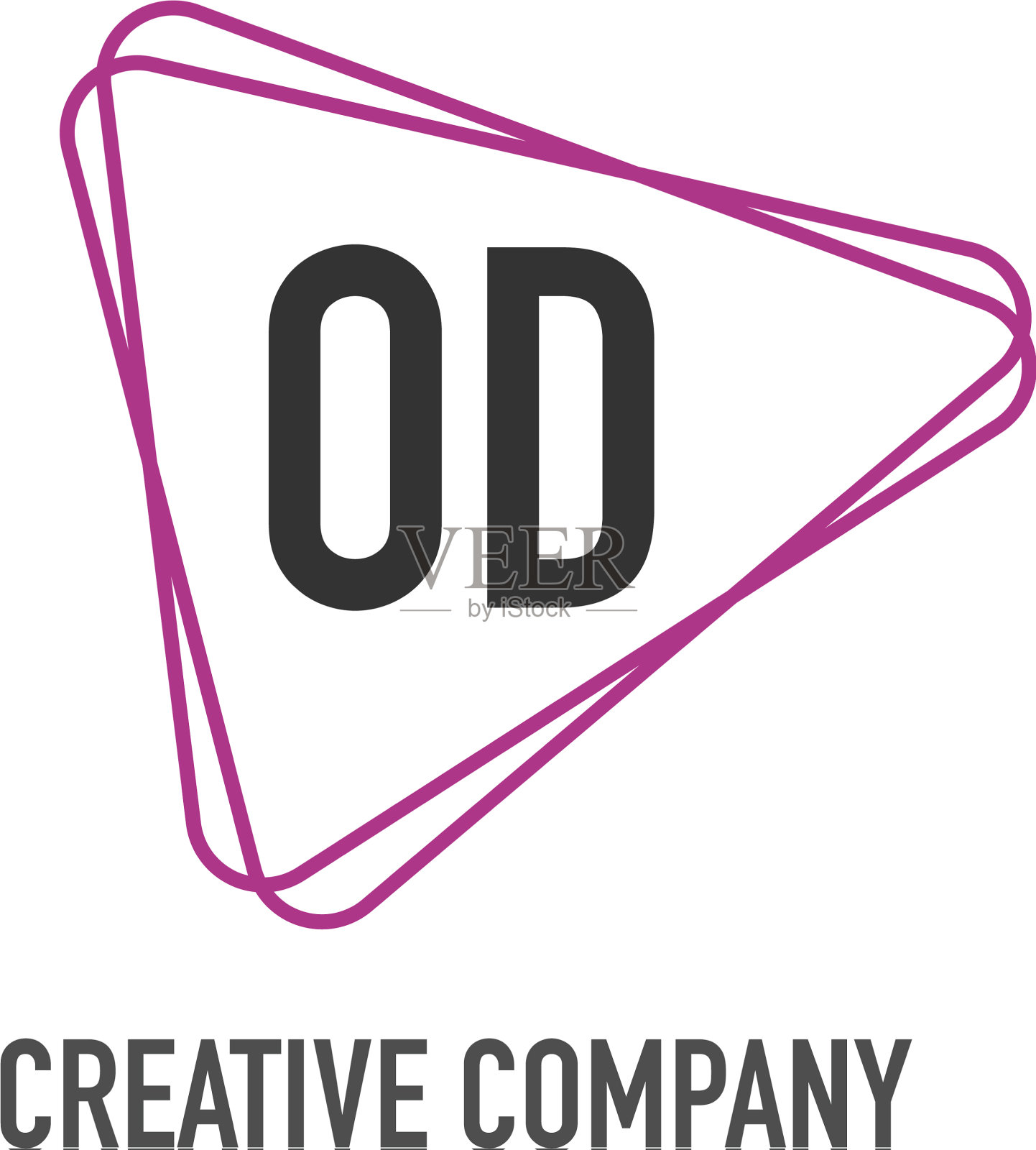 首字母od三角形设计标志概念插画图片素材