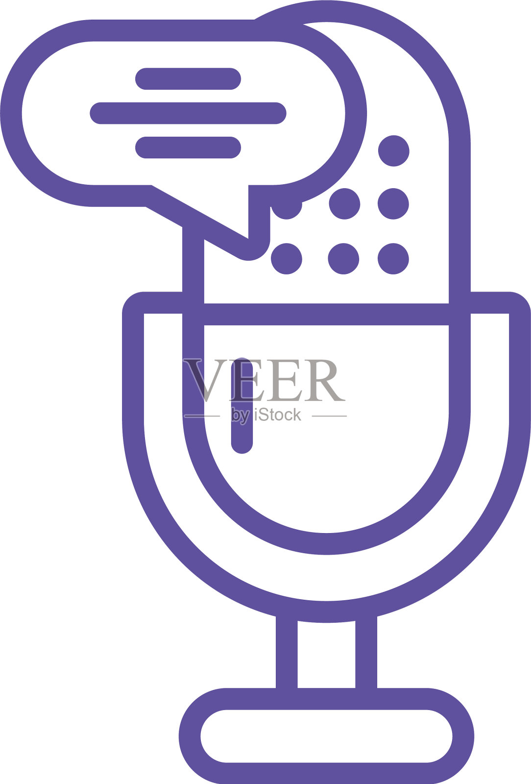 麦克风与语音气泡在白色背景设计元素图片