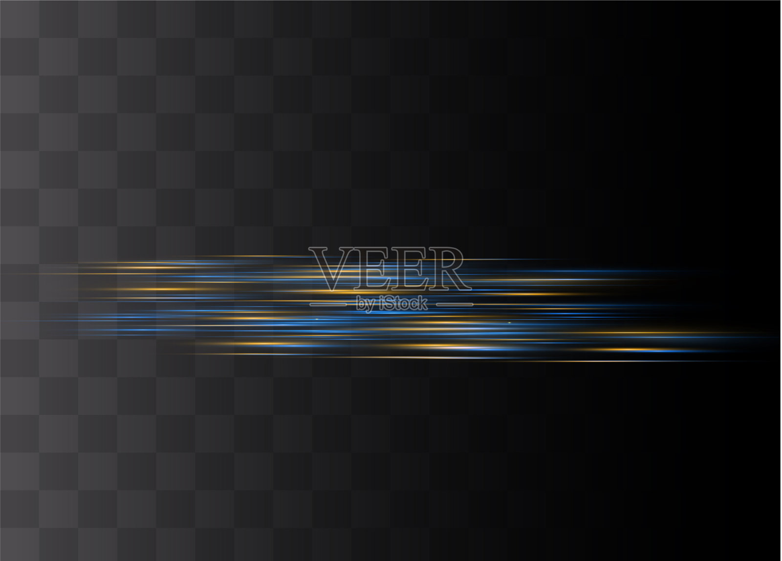 蓝色水平眩光插画图片素材