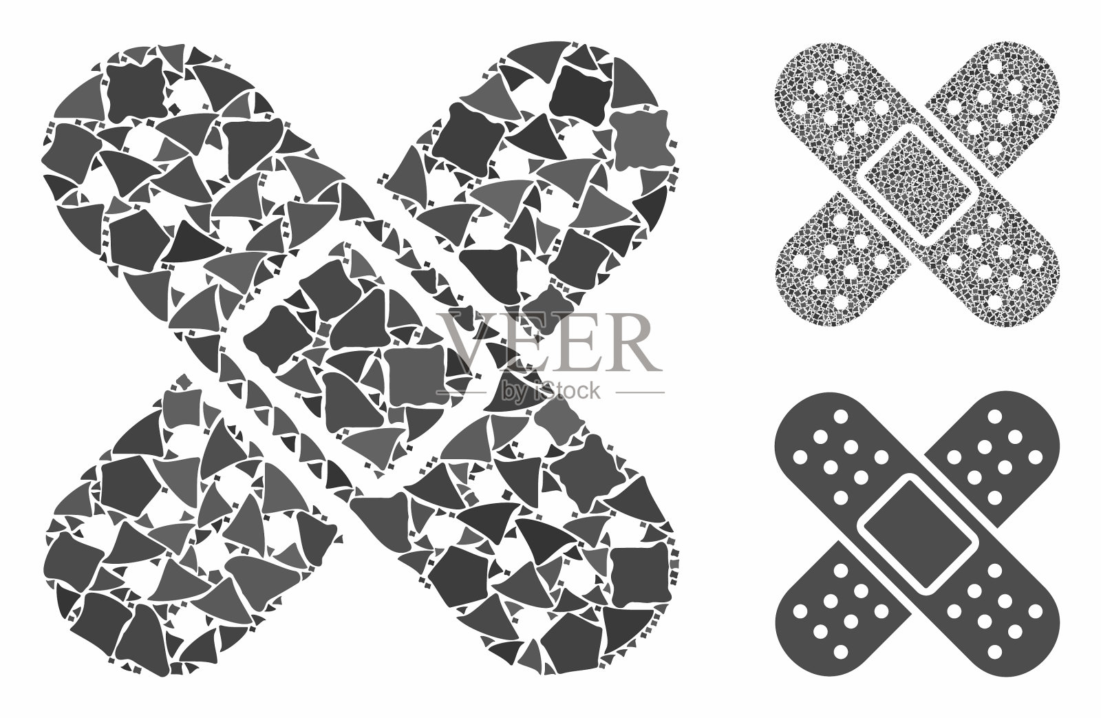 绷带组成图标褴褛的元素插画图片素材