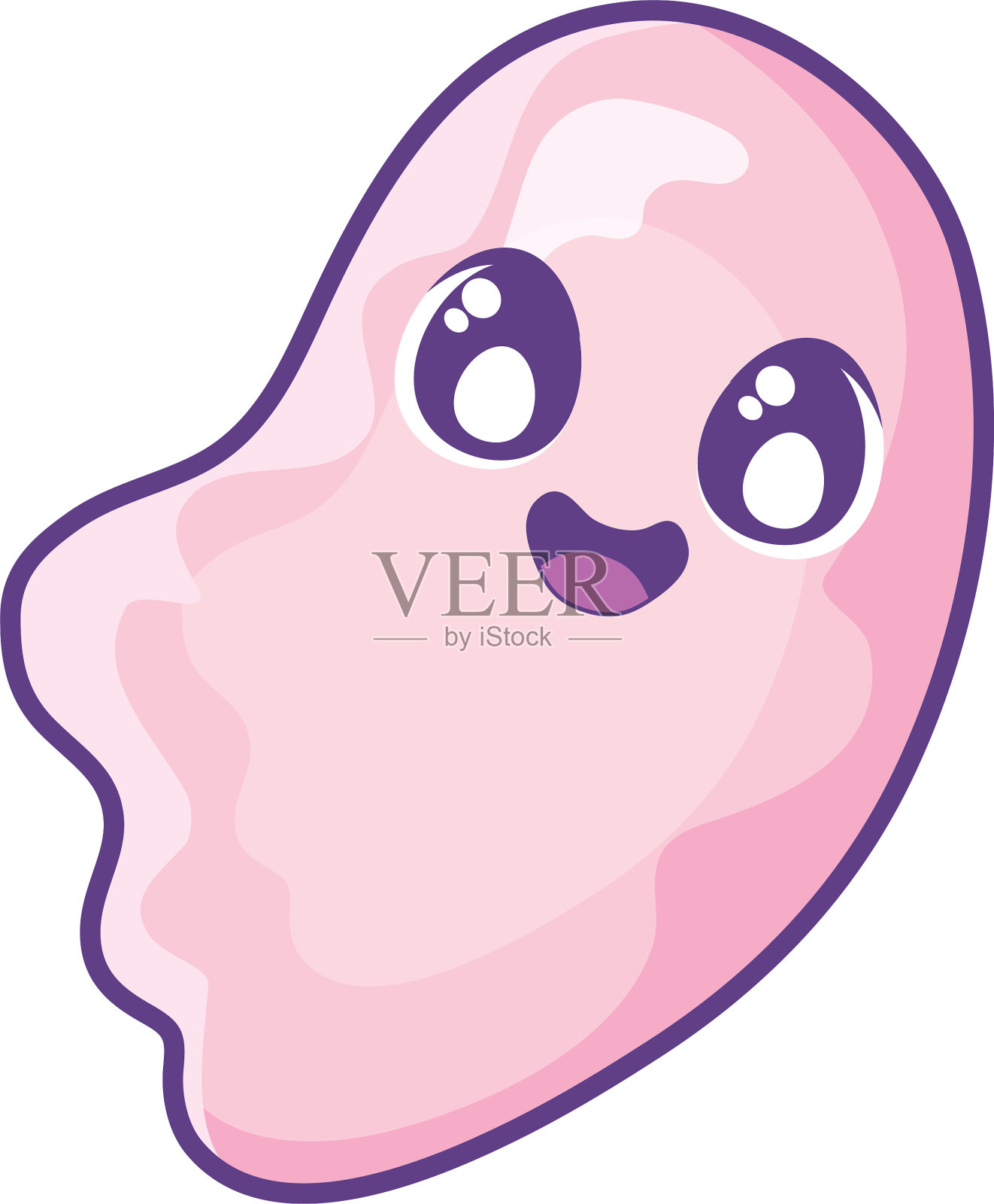 有趣的万圣节幽灵在白色的背景设计元素图片