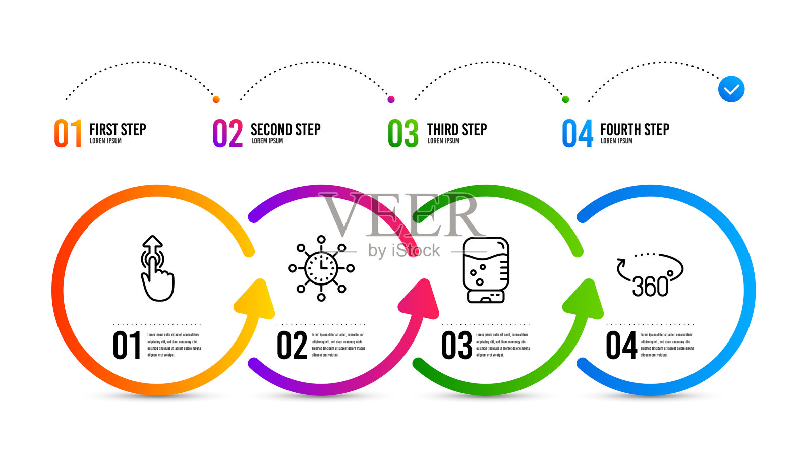 世界时间水冷却器和滑动图标设置图标素材