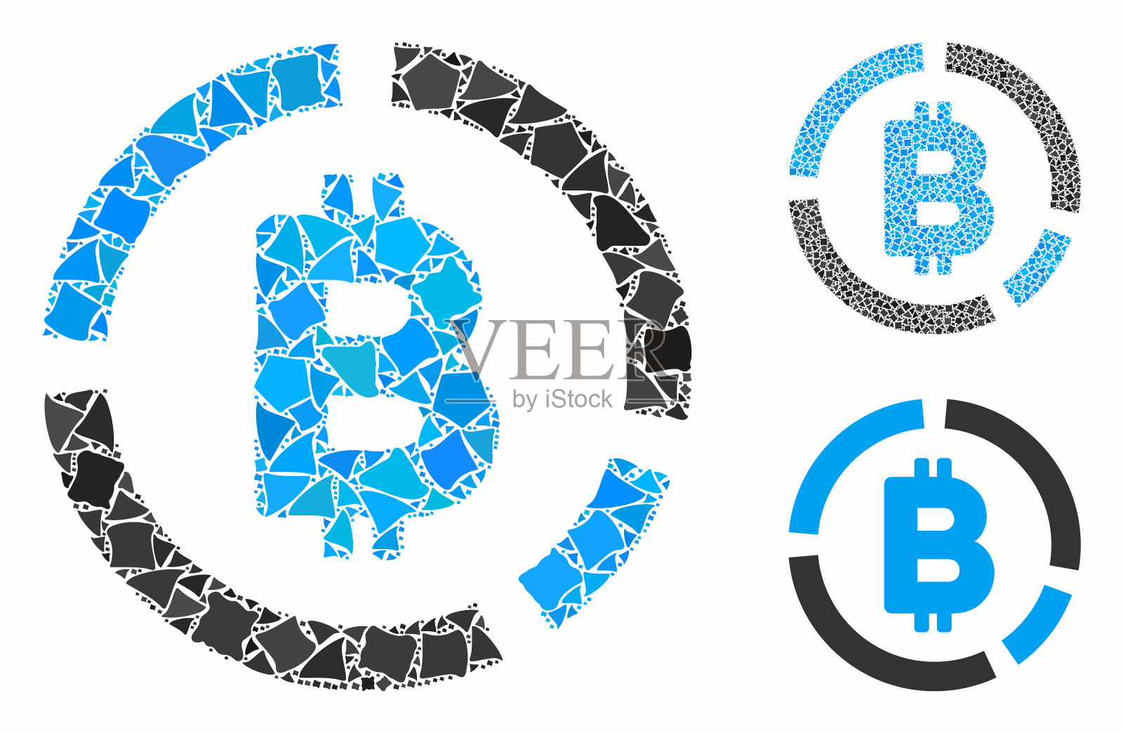 比特币图表马赛克图标乔格项目插画图片素材