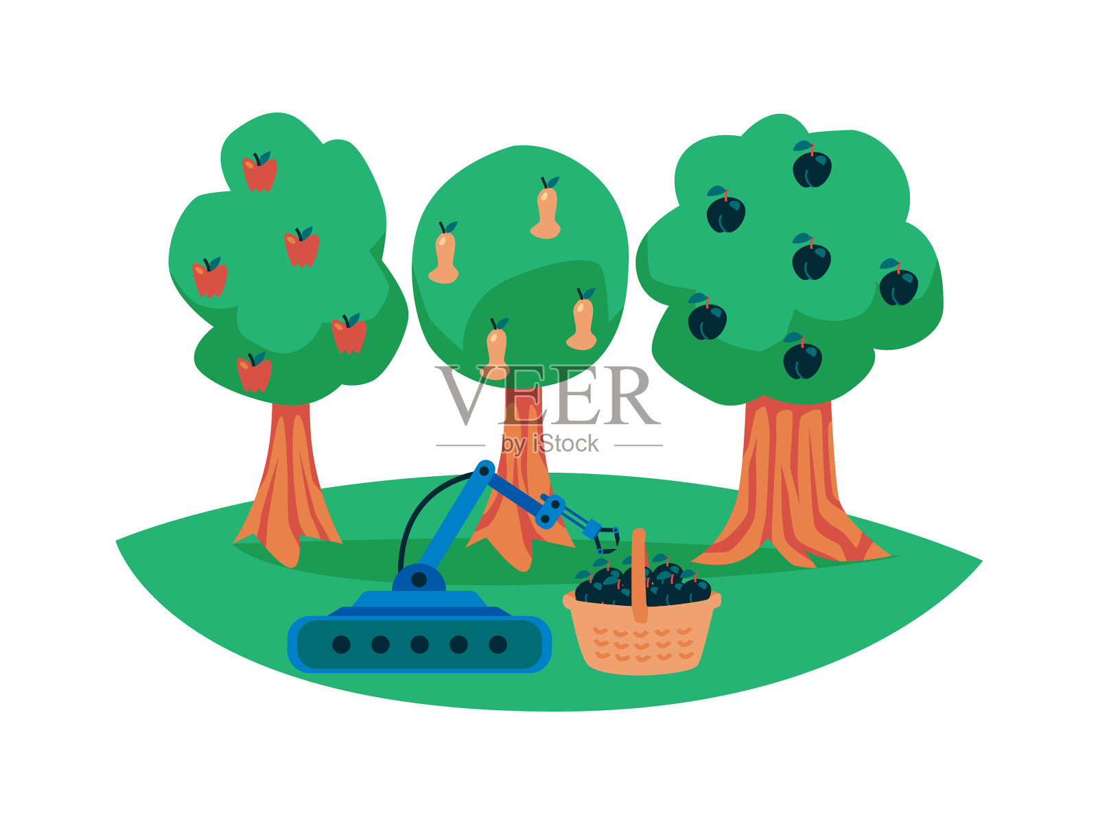 智能农场农业收获技术设计元素图片