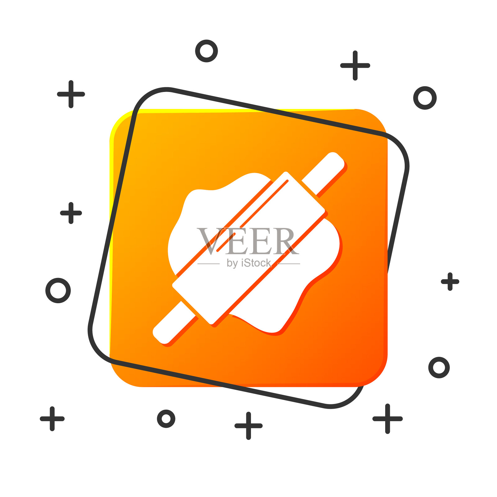 白色擀面杖图标隔离在白色上图标素材