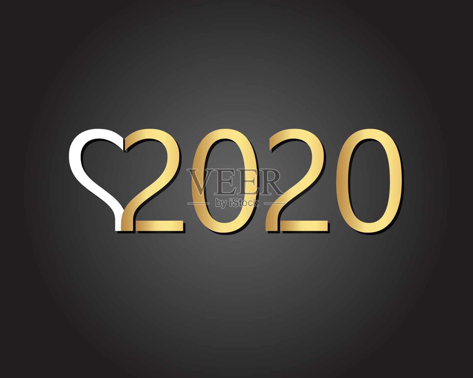 2020年新年快乐现代2020文字设计插画图片素材