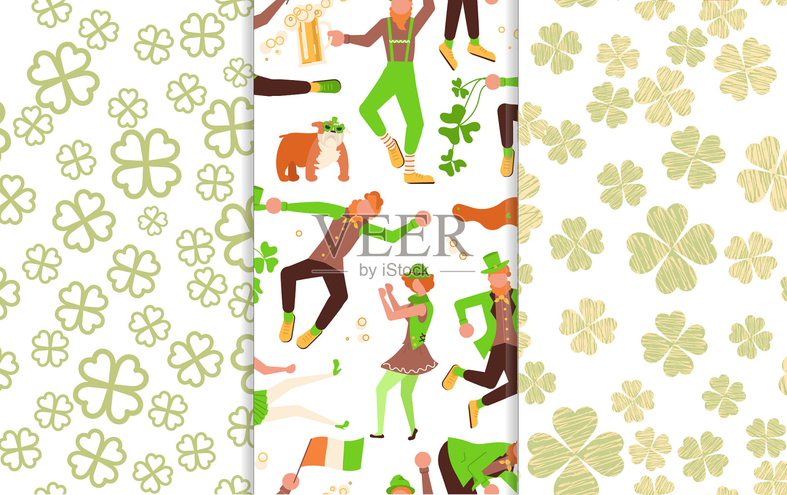 圣帕特里克节的图案插画图片素材