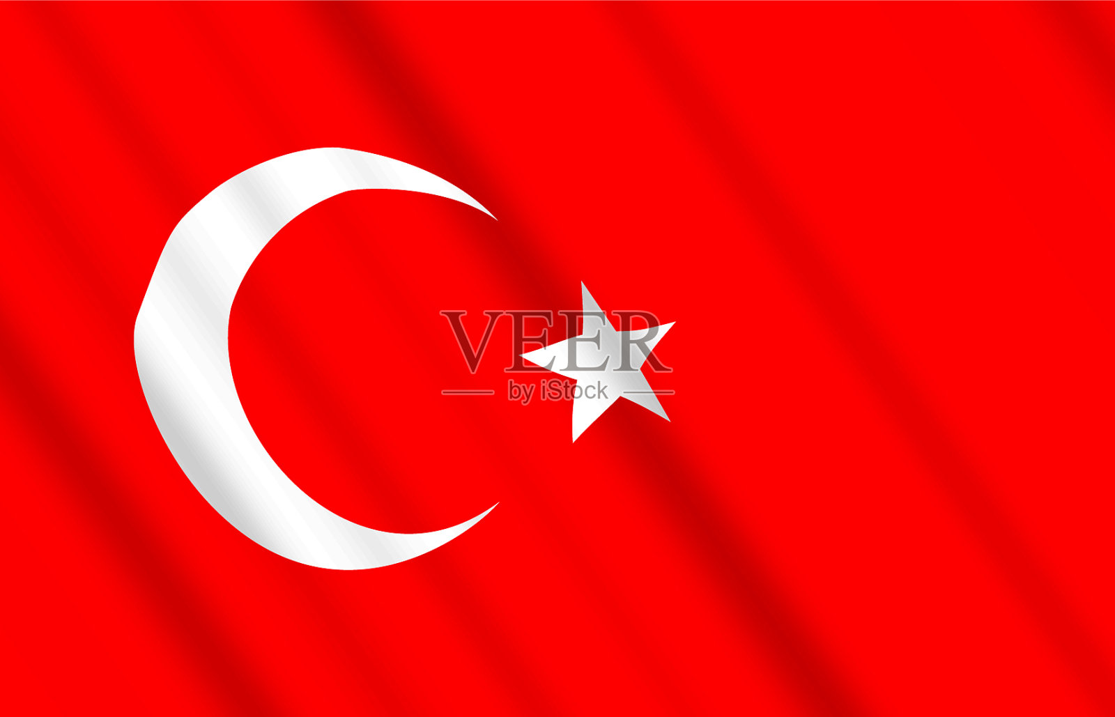 挥舞土耳其国旗孤立土耳其背景插画图片素材