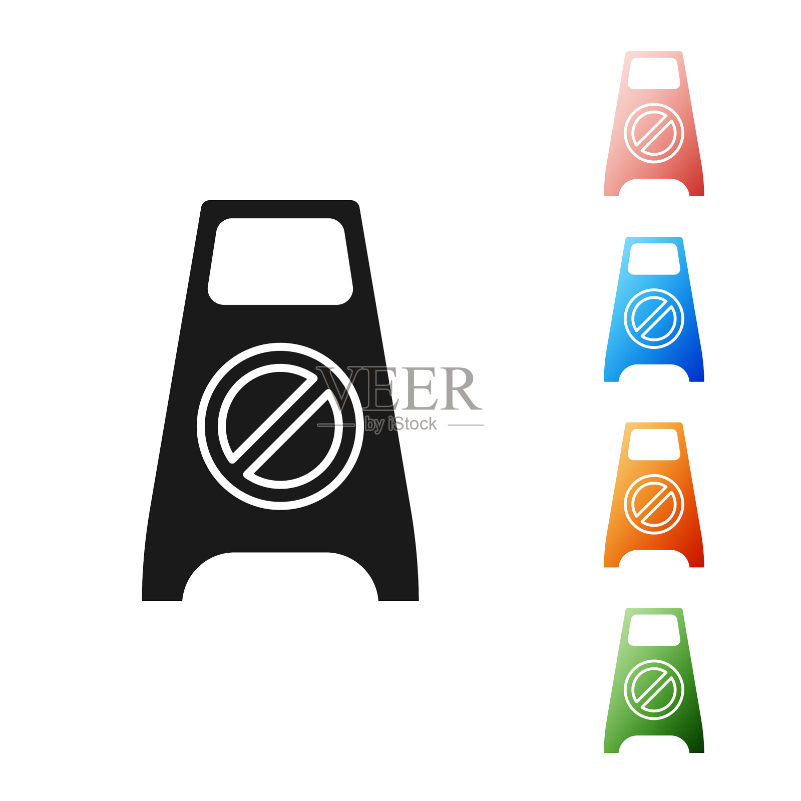 黑色湿地板和正在清洁的图标插画图片素材