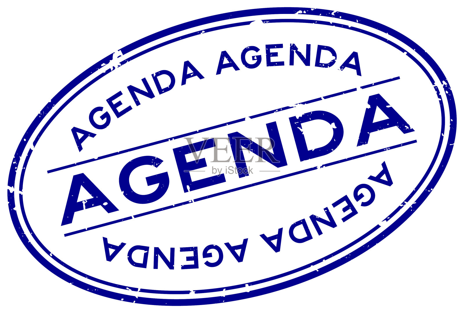垃圾蓝色议程字椭圆橡皮印章印章上插画图片素材