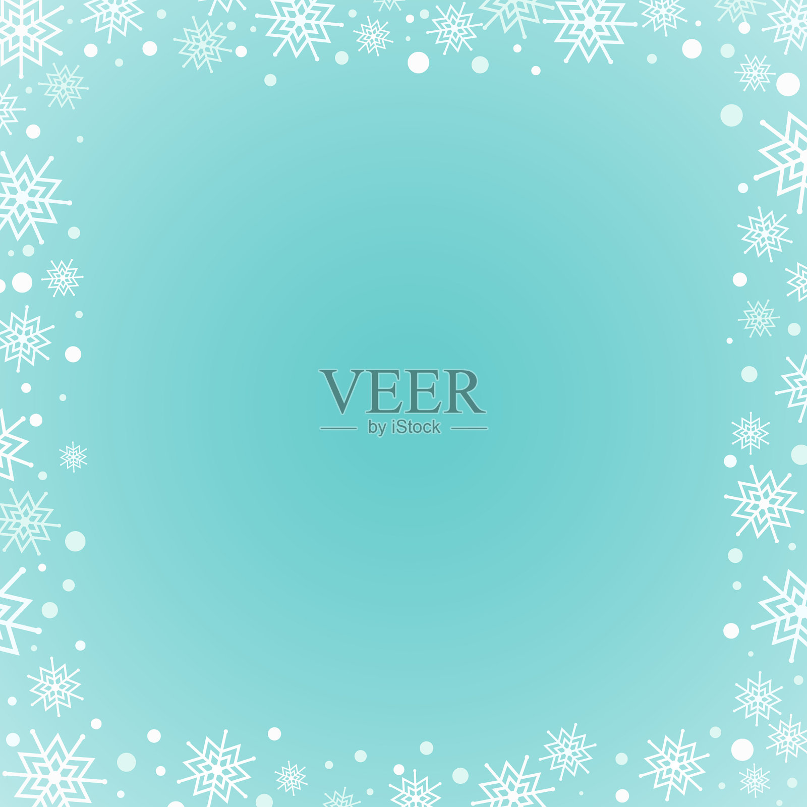 雪花蓝色的方形背景插画图片素材