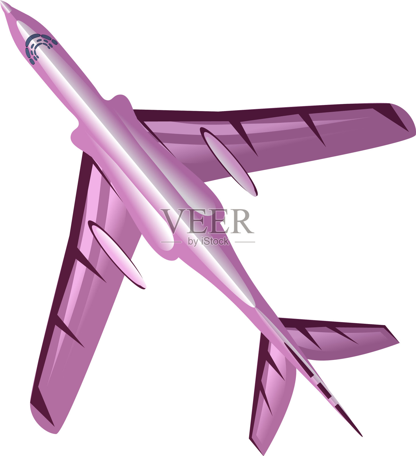 紫战飞机底部视图设计元素图片
