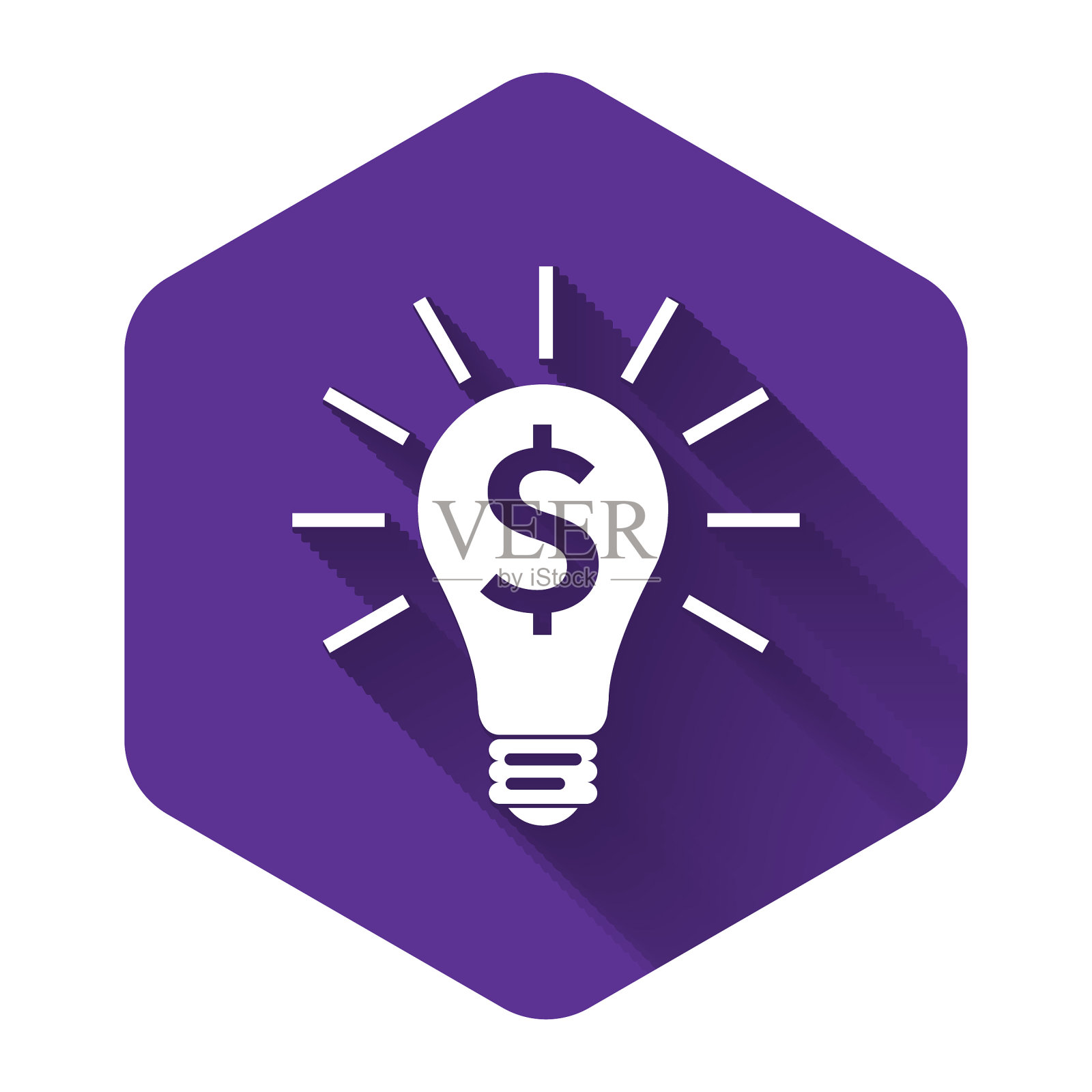 白色灯泡与美元符号图标孤立插画图片素材