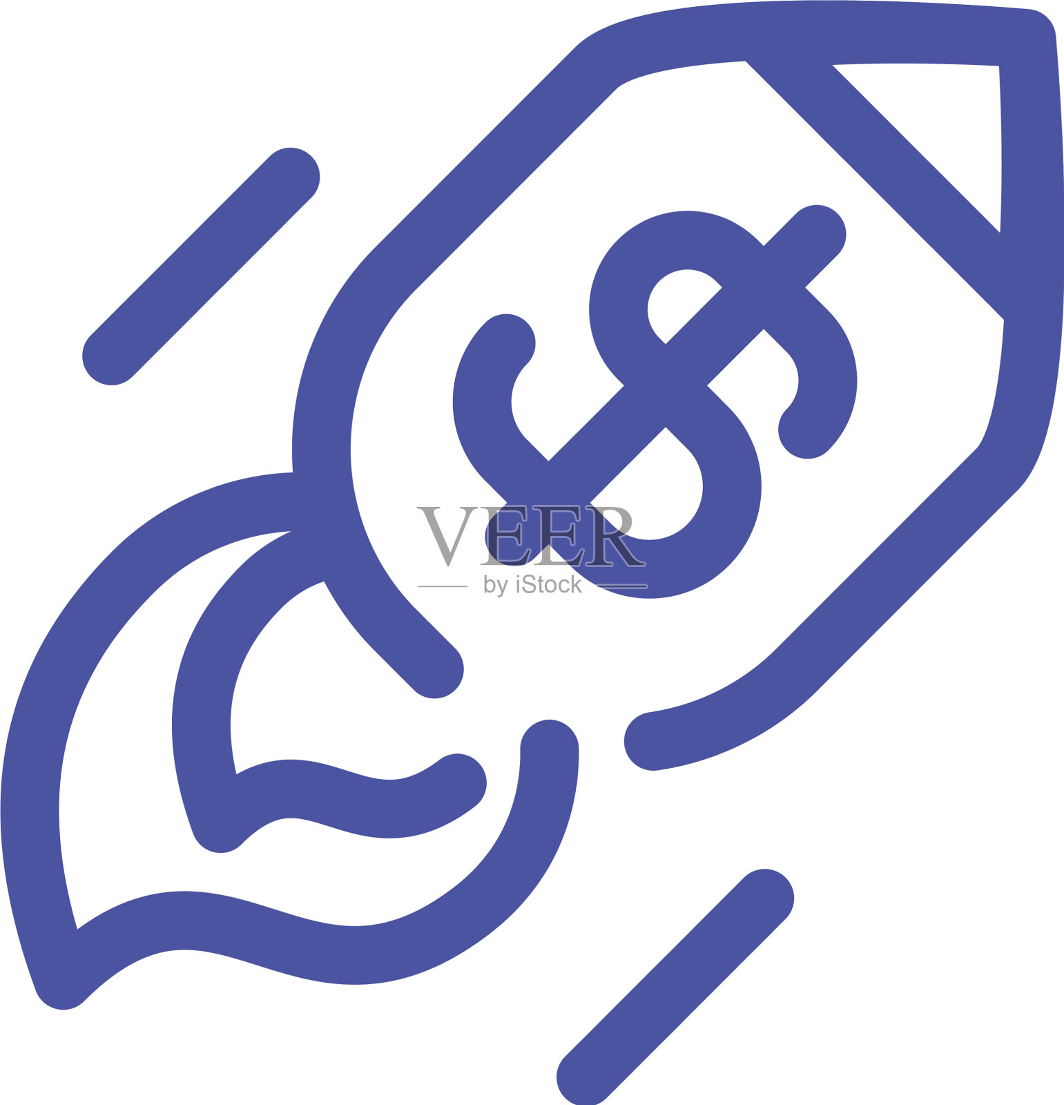 在白色背景中飞行的火箭设计元素图片