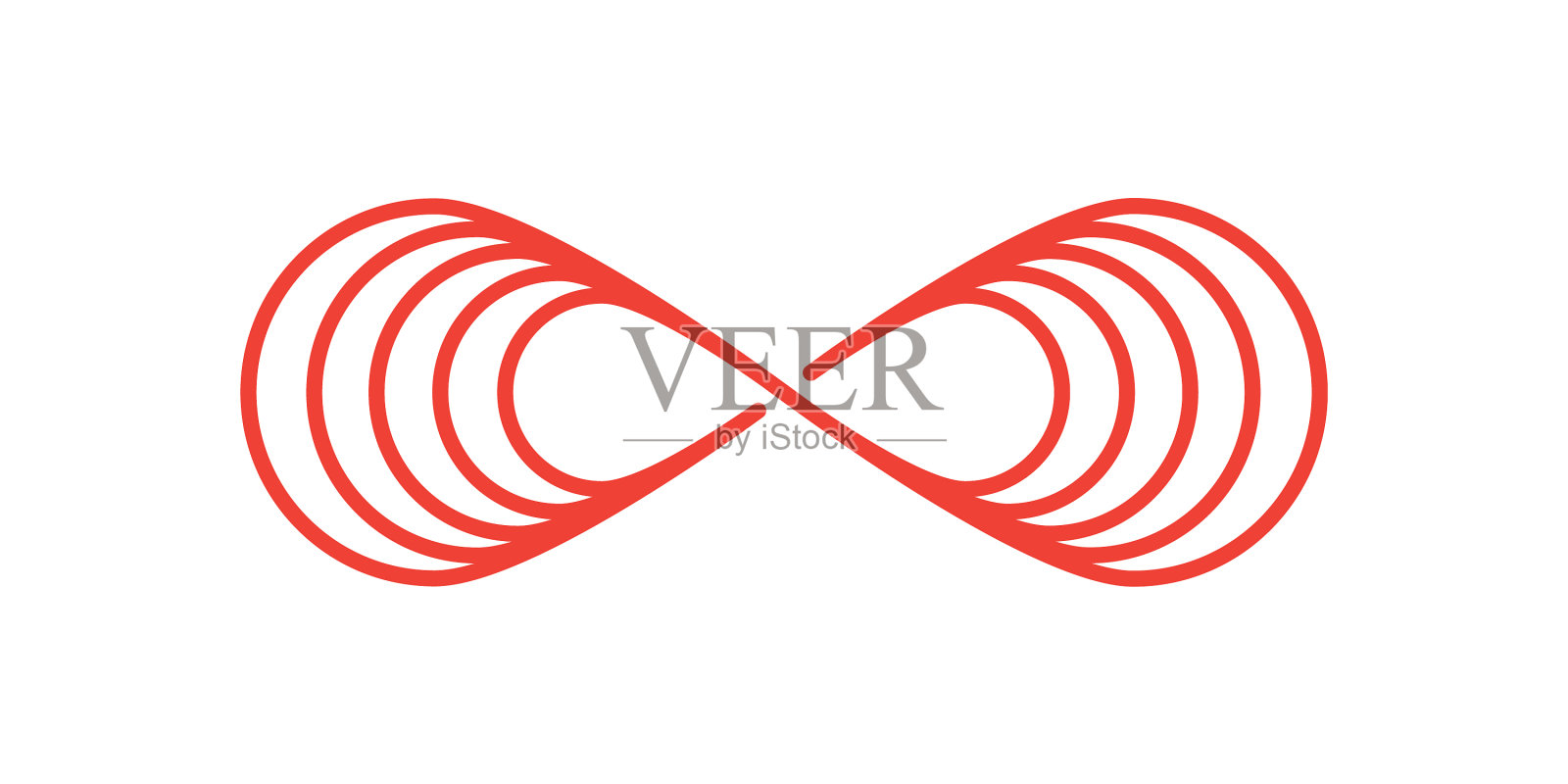 无限红上白底红平风格插画图片素材