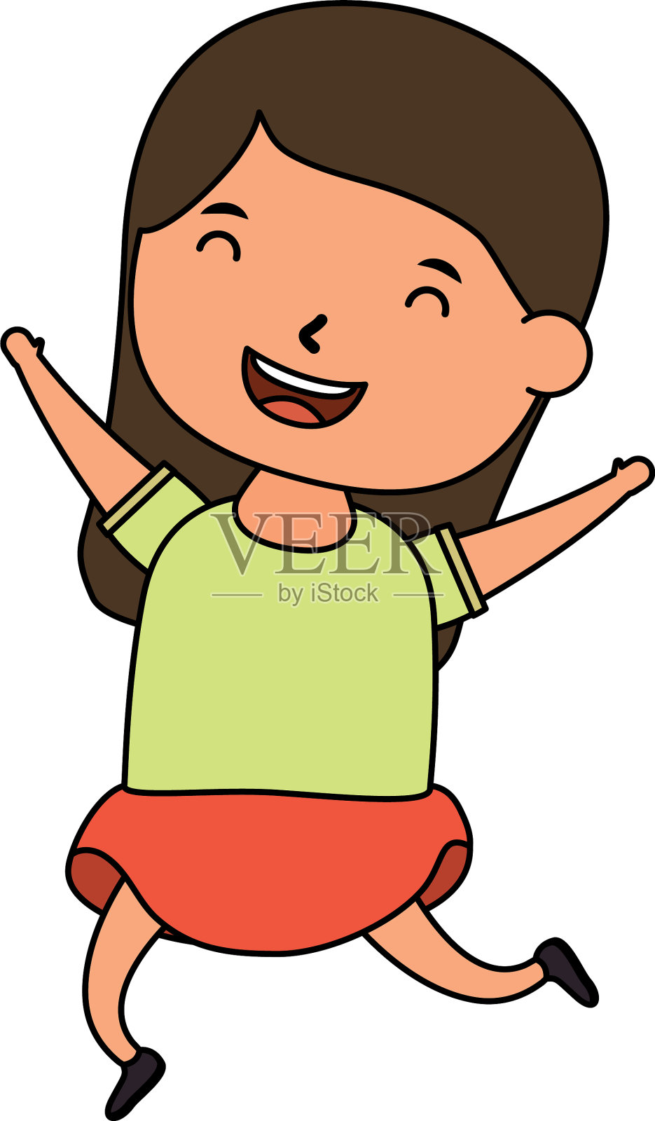 可爱的小女孩漫画人物设计元素图片