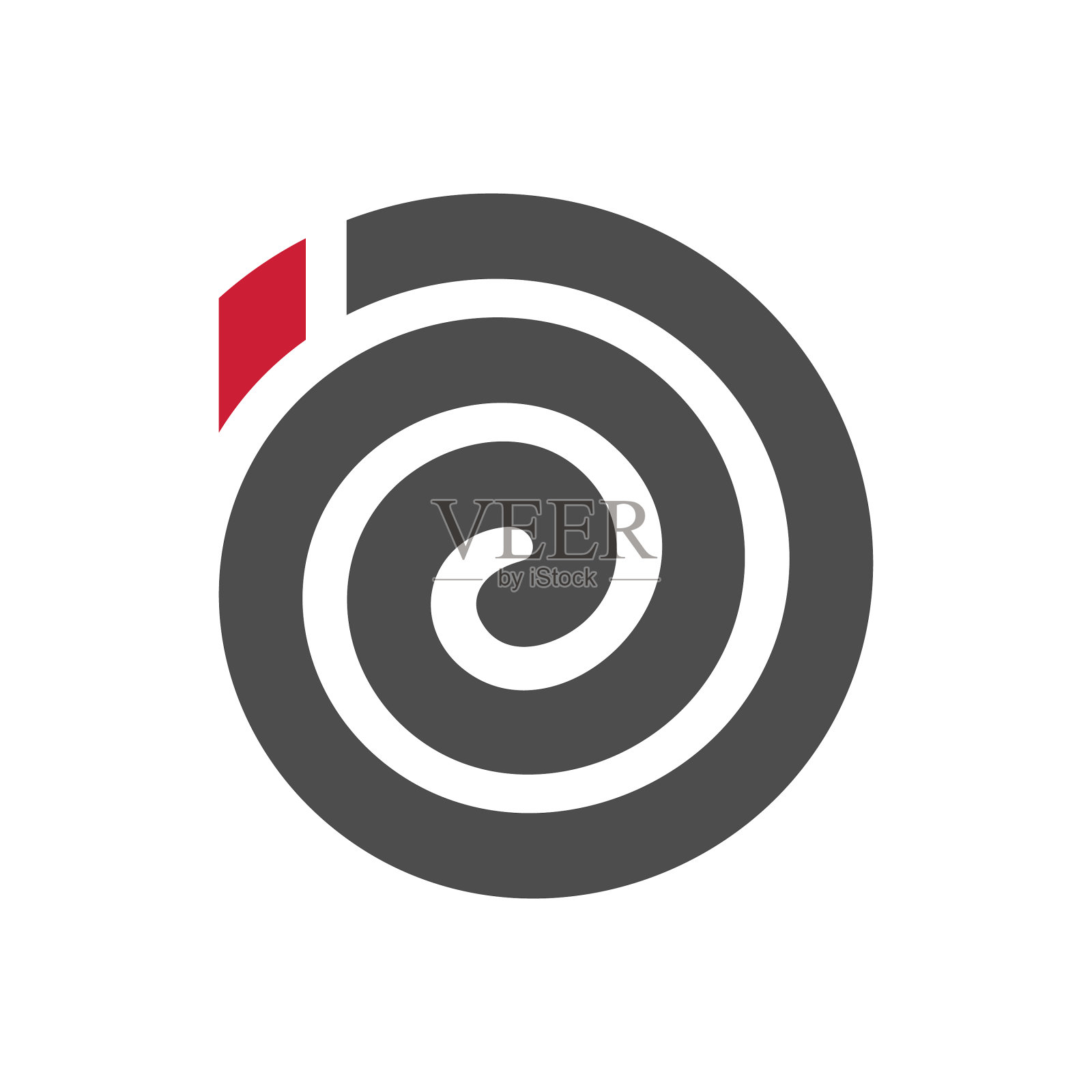 螺旋蚊香标志图标为黑色和红色图标素材