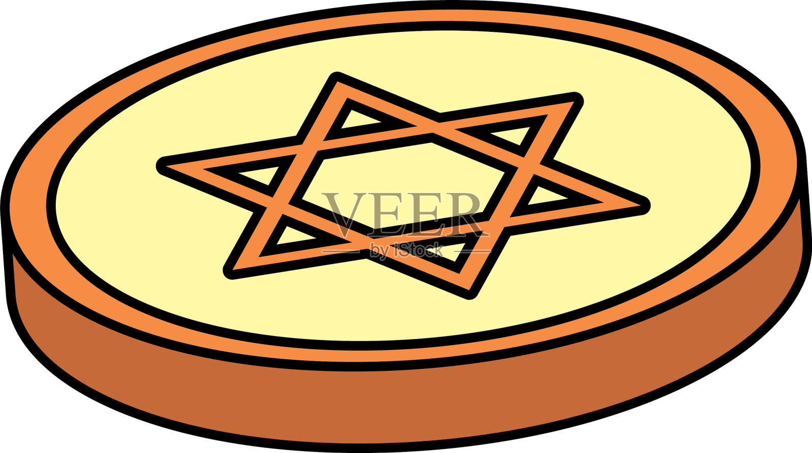 光明节快乐硬币与星星设计元素图片