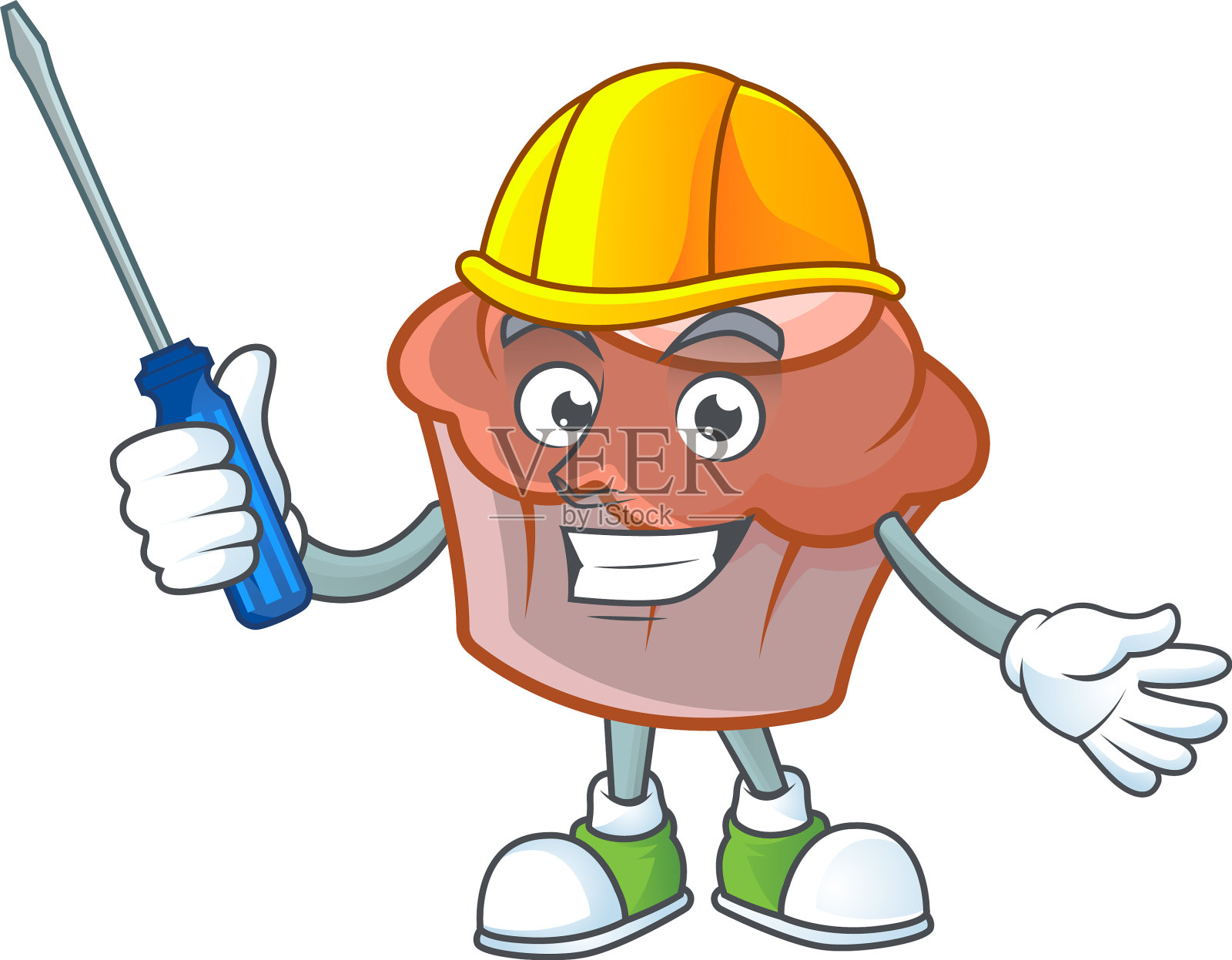 奶油蛋糕与吉祥物形状的汽车插画图片素材