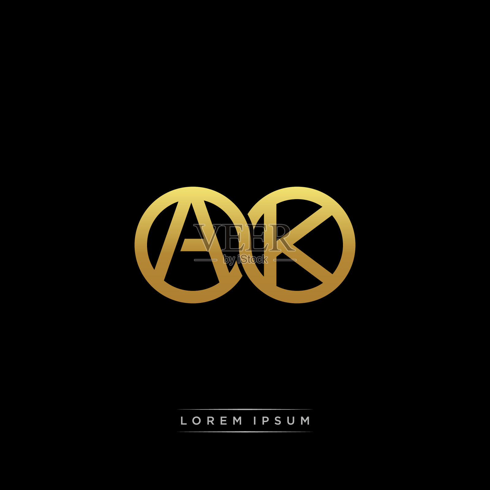 首字母连圈大写字母插画图片素材