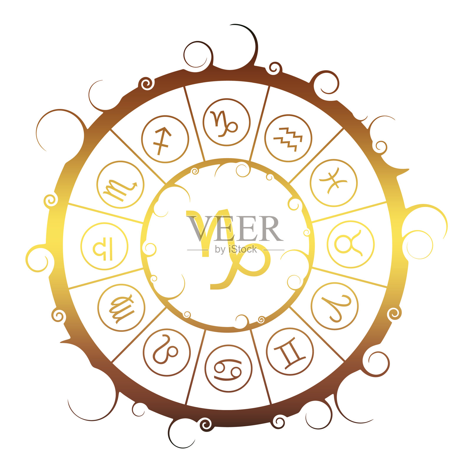 占星符号圈摩羯座设计元素图片