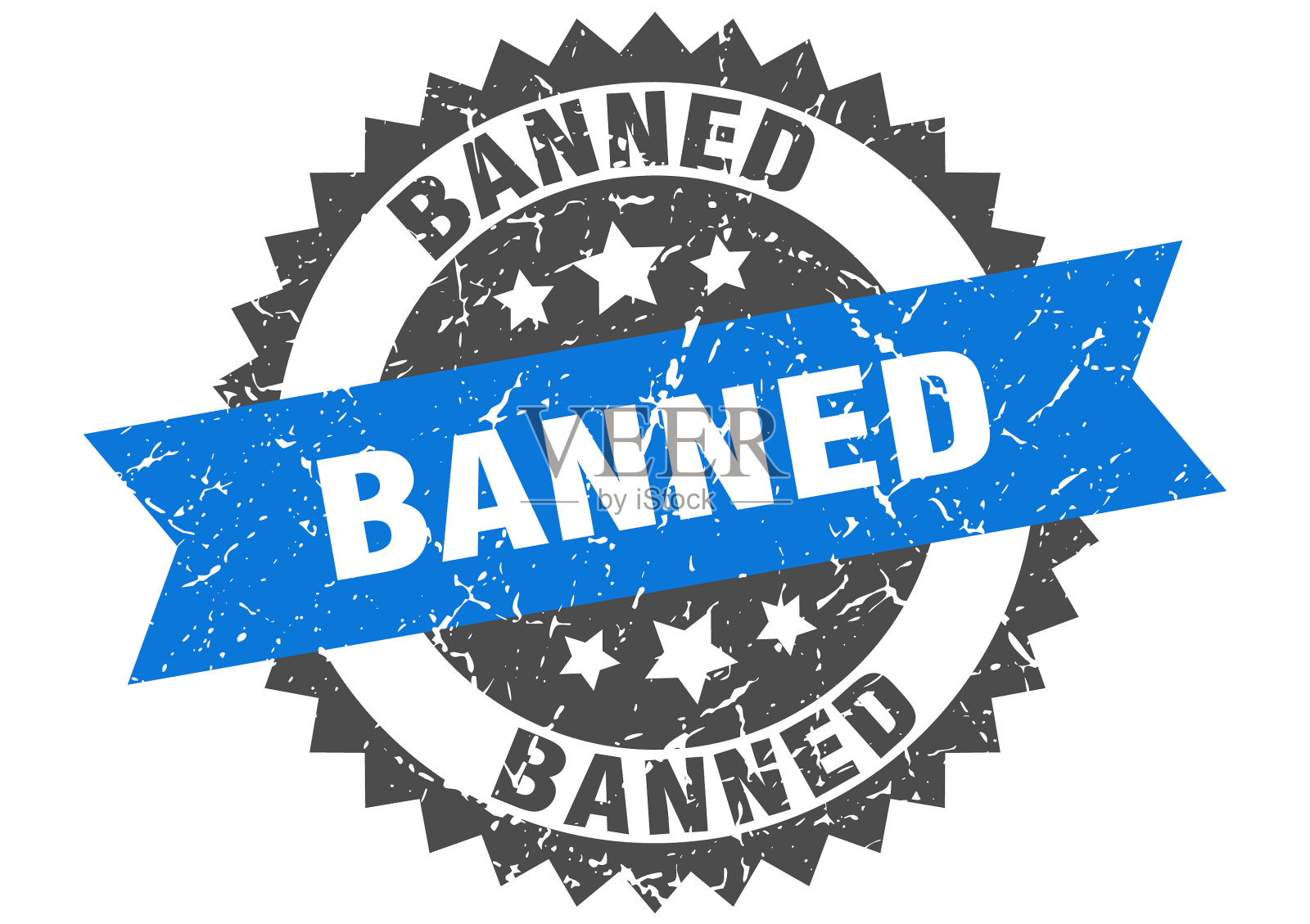 禁止使用垃圾邮票和蓝色乐队插画图片素材