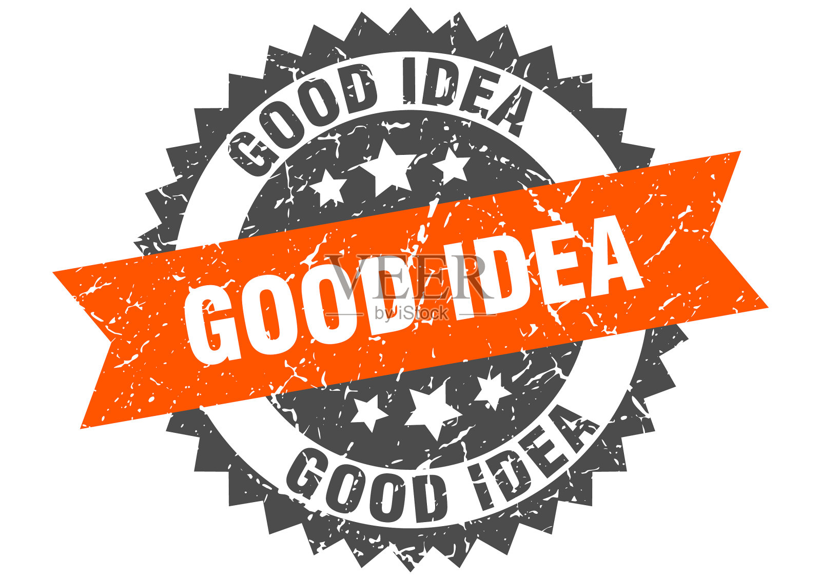 好主意带橙色条纹的垃圾邮票好主意插画图片素材