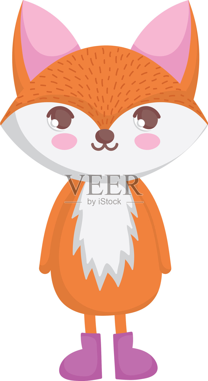 可爱的狐狸动物站在白色的背景设计元素图片