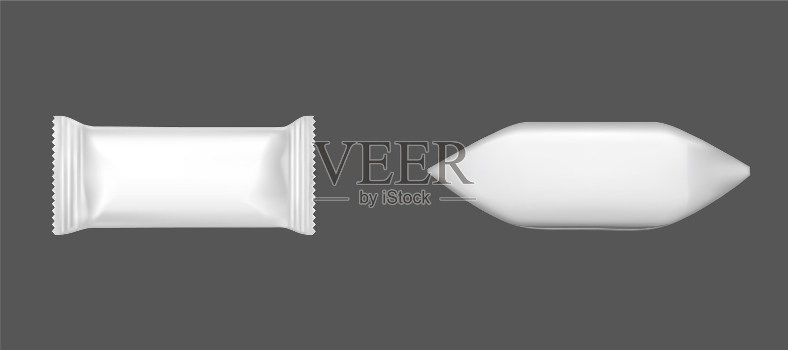 白色的糖果包装，空白的箔纸或纸包装插画图片素材