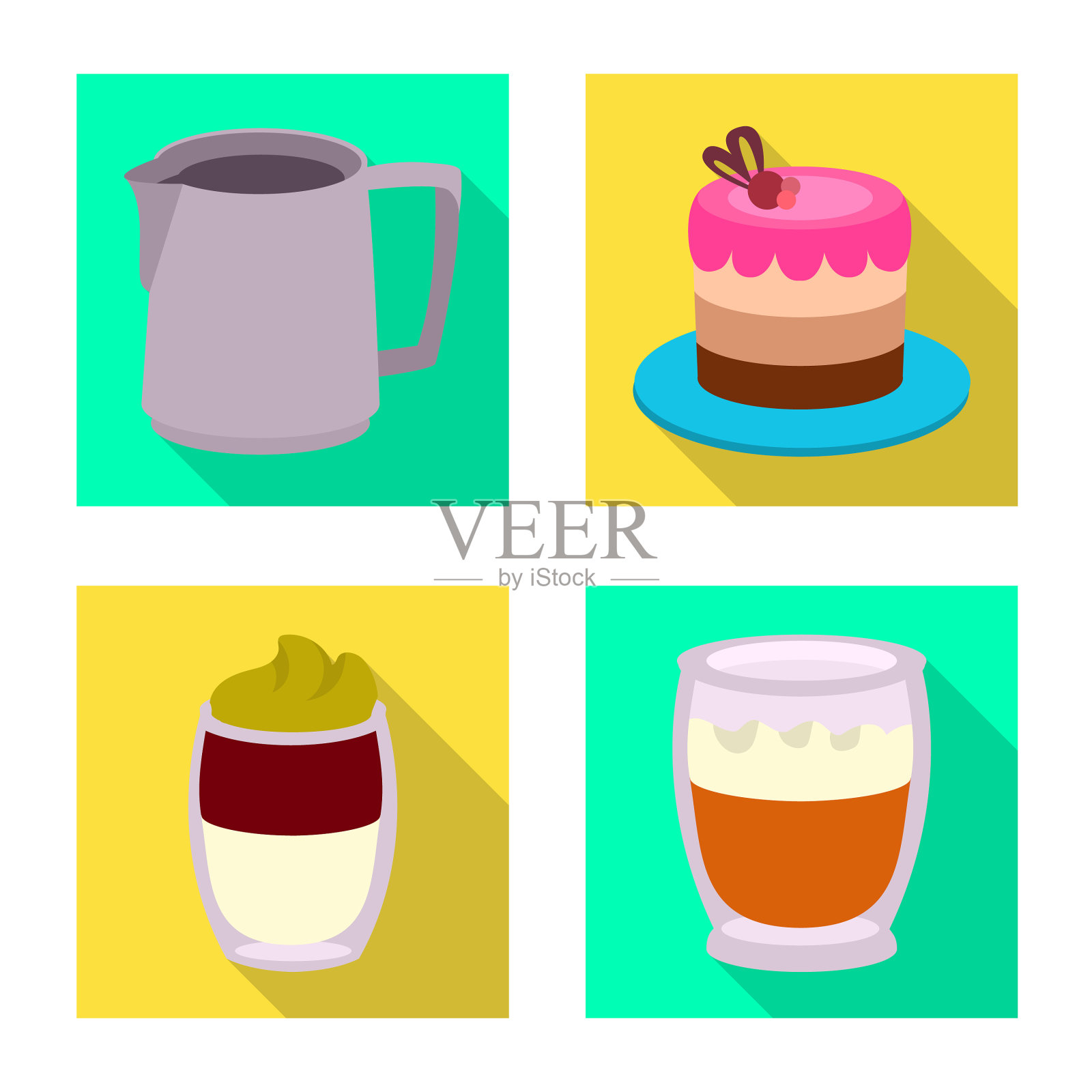 设计咖啡厅和家居标志集图标素材