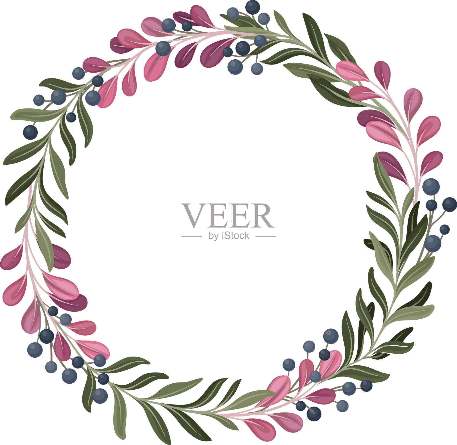 五颜六色的浆果装饰边界图形插画图片素材