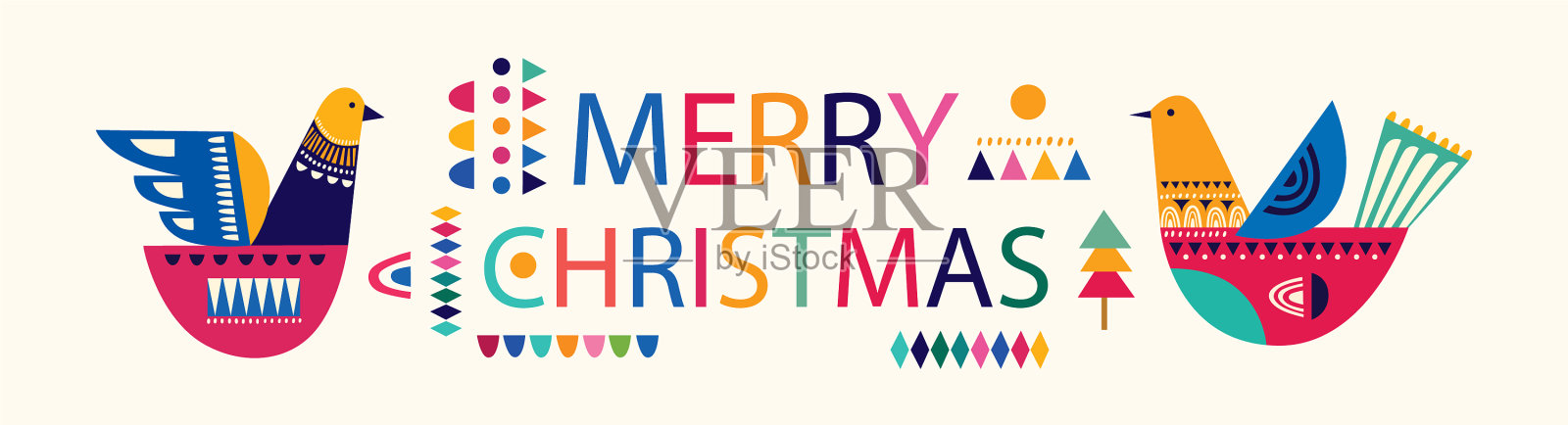 圣诞节鸟插画图片素材